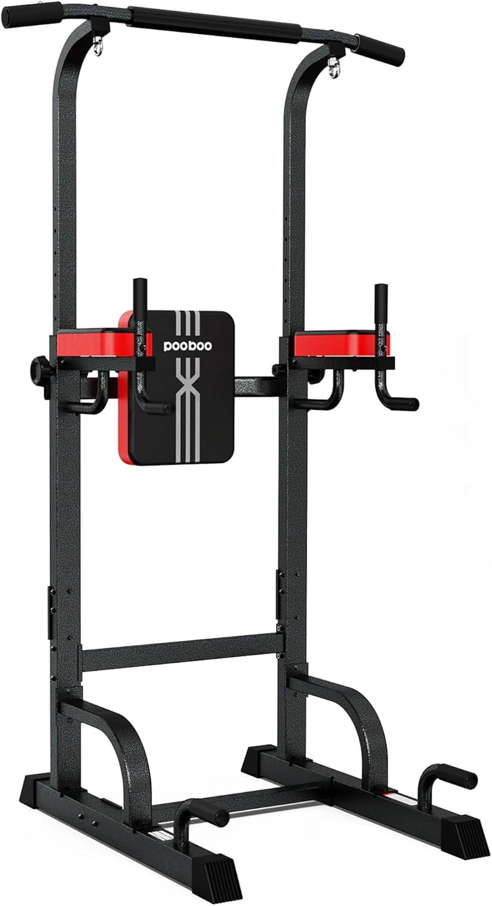 Height Rope Bar Pooboo Power Tower Dip Station Pull Up Bar for Fitness Home Gym Workout ...