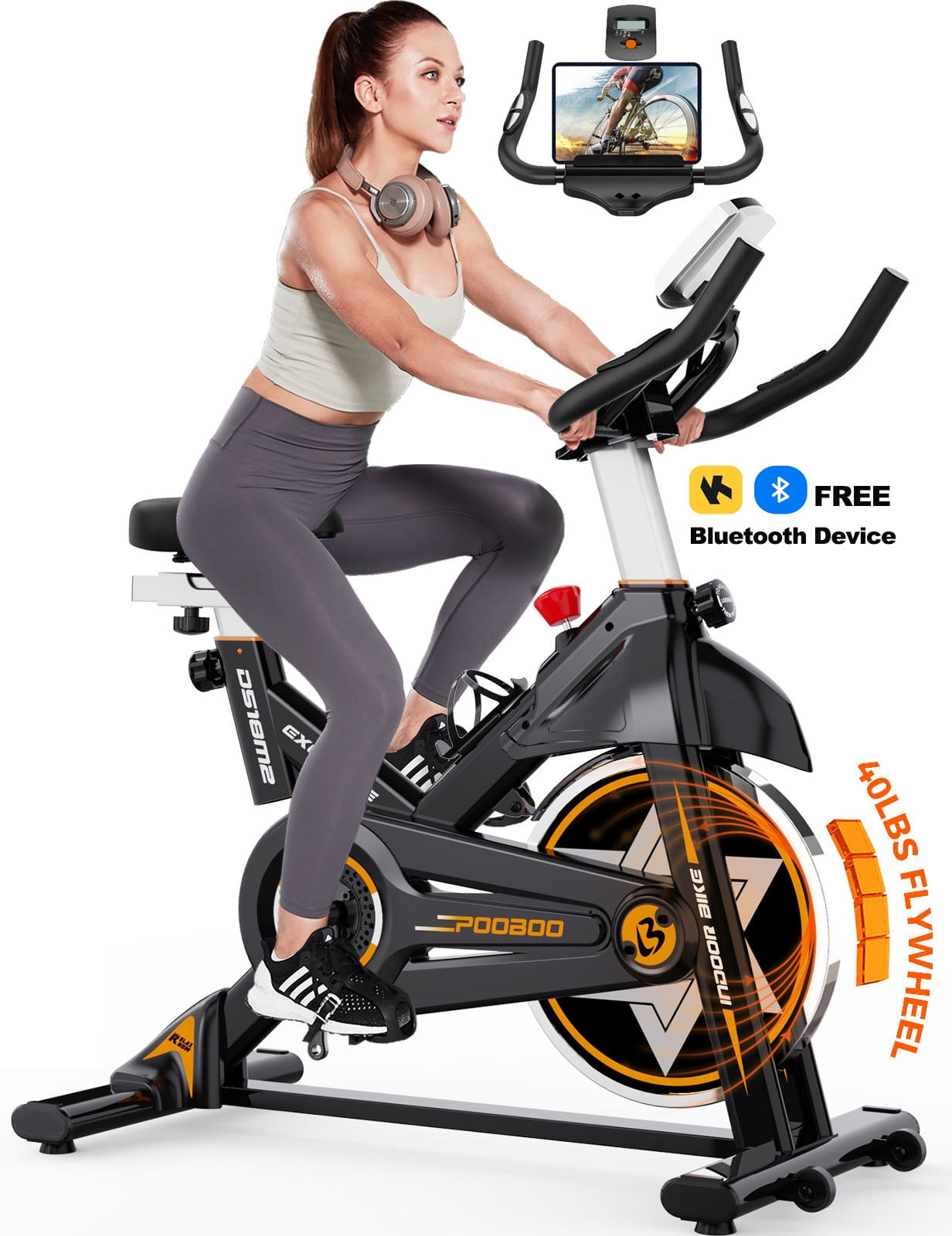 Pooboo Professional Bicycles Exercise Magnetic Cycling Bike Stationary Cycle Machine for Home Cardio Workout 350lb Flywheel 35lbs
