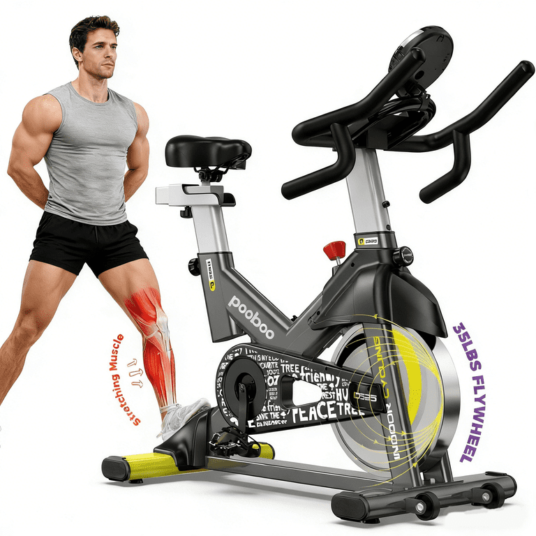pooboo Stationary Cycling Bike, Magnetic Resistance, Belt Drive pooboo Stationary Cycling Bike, Magnetic Resistance, Belt Drive