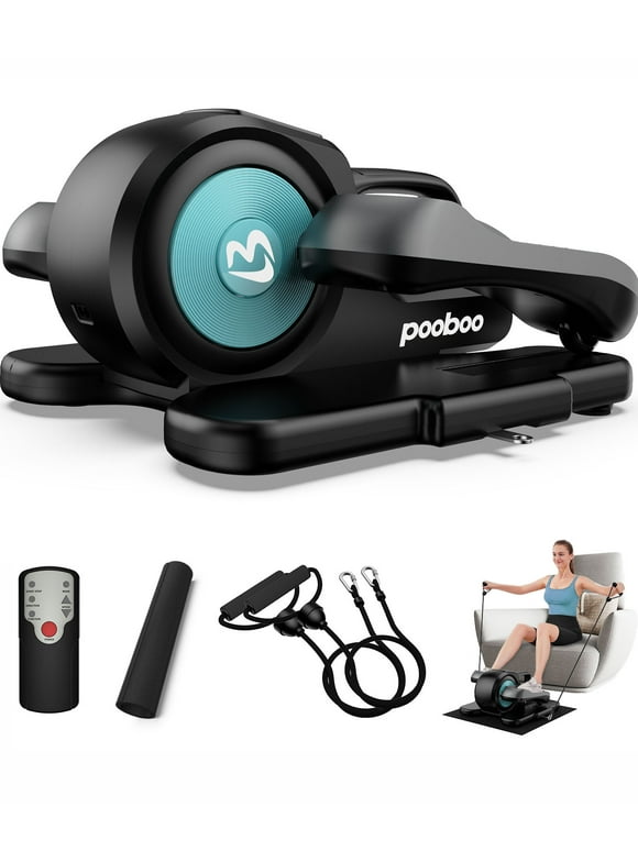 Pooboo Professional Under Desk Magnetic Elliptical Machine with Remote Control Quie Home Office Leg Exerciser for Seniors