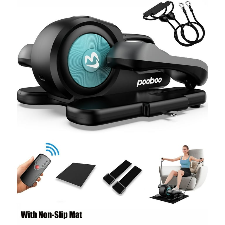 Pooboo Magnetic Professional Under Desk Elliptical Machine Ellipse Leg Exerciser for Seniors Fully Assembled with Remote Control Quie Home Office