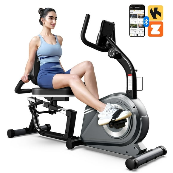 Pooboo Recumbent Exercise Bicycles for Adults Seniors Sit Down Stationary Bicycle 8 Level Adjustable Magnetic Resistance Indoor Cycling Exercise Bike 350 lbs Capacity