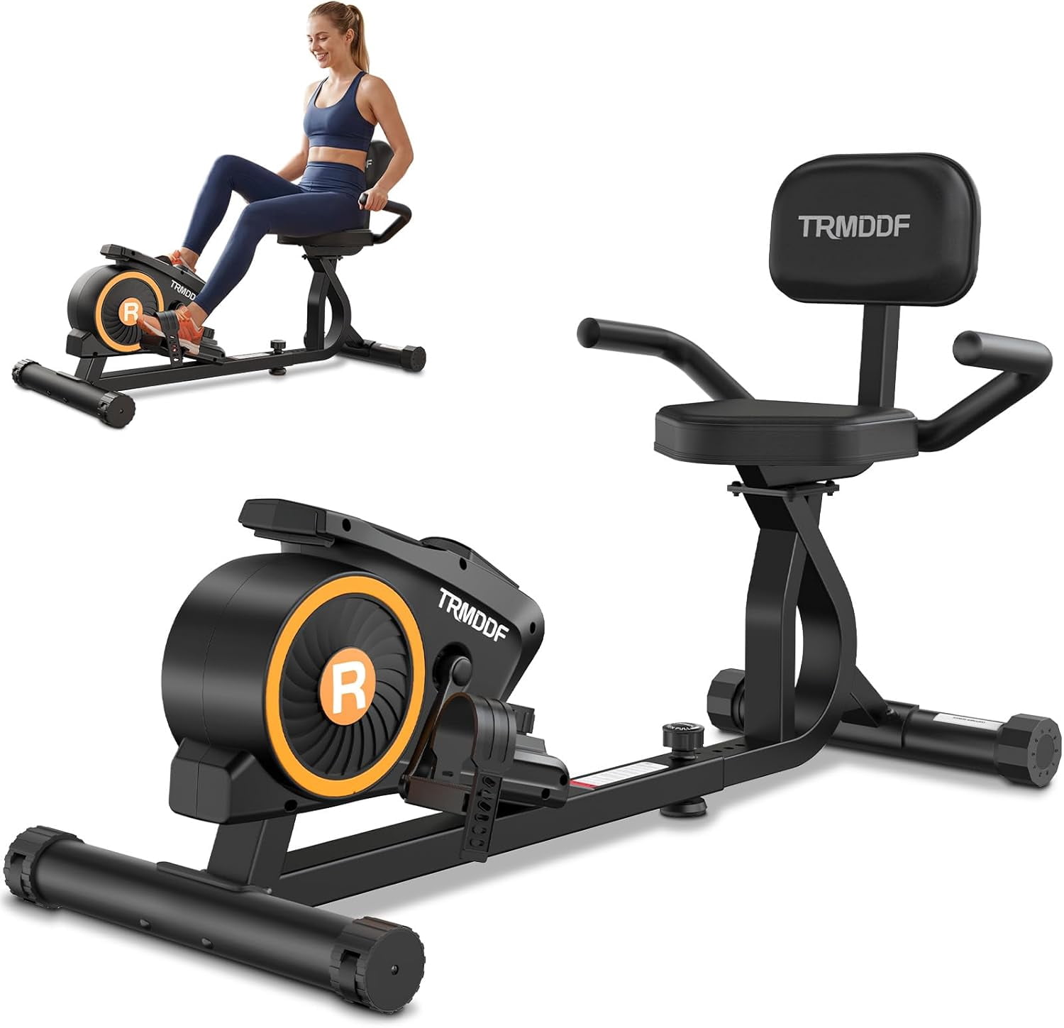 LNOW Recumbent Exercise Bike Stationary Belt Drive Indoor Cycling Bikes for Home Cardio Workout Training