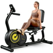 LNOW Recumbent Exercise Bike for Home Use,Quiet recumbent stationary bike for Adult Seniors,16 Magnetic Resistance, Adjustable Seat & Pulse Sensors