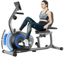 Pooboo Recumbent Exercise Bikes Sit Down Stationary Bicycle Magnetic Resistance Indoor Cycling Bike 380lb
