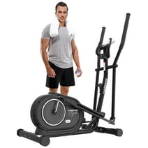 Pooboo Silent Magnetic Elliptical Bike Stationary Exercise Machine for Home Gym Cardio Workout 300lb