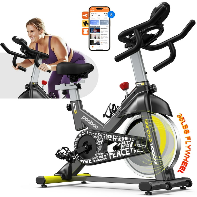 POOBOO Exercise Bike, Stationary Cycling Bicycle, LCD Monitor