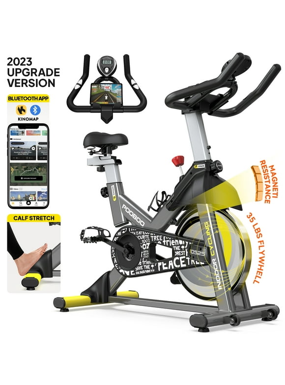 Pooboo Stationary Exercise bike Magnetic Resistance Cycling Bicycle with LCD Monitor for Indoor Cardio Workout  35 Lbs Flywheel Max Weight 330 Lbs