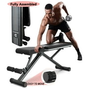 Pooboo Sturdy Foldable Weight Bench Adjustable Incline No ASSEMBLY NEEDED Strength Training Bench for Full Body Workout Home Gym 800lbs