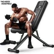 Pooboo Sturdy Foldable Weight Bench Adjustable Incline Strength Training Bench for Full Body Workout Home Gym 800lbs