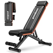Pooboo Sturdy Foldable Weight Bench Adjustable Incline Strength Training Bench for Full Body Workout Home Gym 800lbs