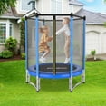 thumbnail image 1 of Pooboo Trampoline for Kids Mat Recreational Trampoline with Safety Enclosure Net, Sturdy Structure Heavy Duty Bounce for Indoor Outdoor Supports up to 380 Pounds, 1 of 10