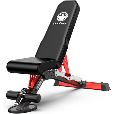 Pooboo Weight Bench, Heavy Duty Bench and 8 Adjustable Positions Workout Bench Press for Home Gym Strength Training