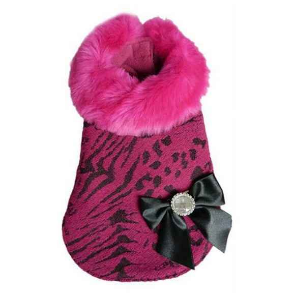 Pooch Outfitters Belle Fur Coat - Pink - Extra Small
