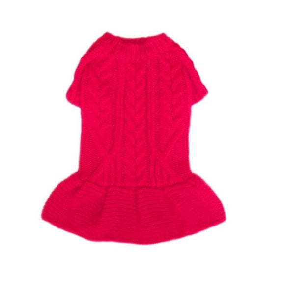 Pooch Outfitters  Georgia Sweater Dress - Red - Extra Small