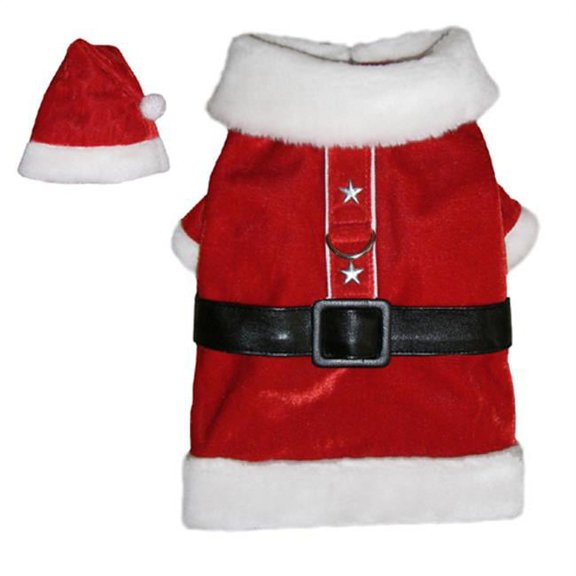 Pooch Outfitters PSPC-XXS Santa Paws Coat, Red - 2XS