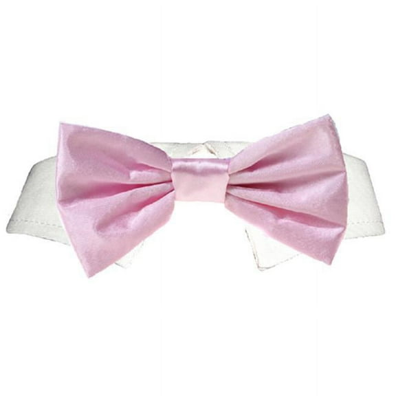 Pooch Outfitters  Pink Satin Bow Tie - Pink - Extra Small