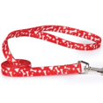 thumbnail image 1 of Pooch Patterns Dog Leads Classic Bone Leash Design - Choose Red or Blue & Length (4’L x 5/8"W,Red), 1 of 1