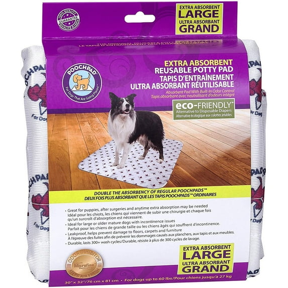 PoochPad Extra Absorbent Reusable Potty Pad for Mature Dogs Large