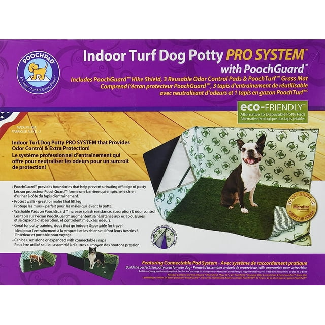 PoochPads PG16P24PSHS Indoor Turf Dog Potty PRO System Connectable Pad, Grass, Hike Shield with