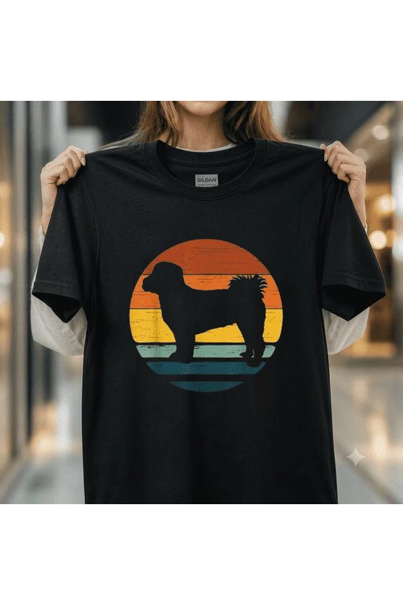 Poochon Vintage Retro Mom Dad Hybrid Dog Breed Owner Gift Tee Unisex T-Shirt, up to size 5XL
