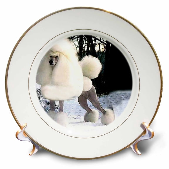 3dRose, Poodle, 8 inch Porcelain Plate