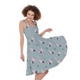 thumbnail image 1 of Poodle And Crown Pattern Print Sleeveless Knee Length Dress, Dog Pet Lover Fashion Summer Maxi Dress For Women, 1 of 4