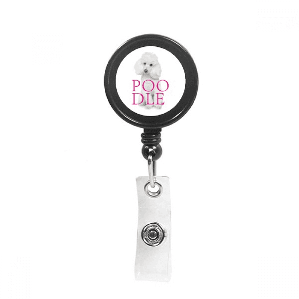 Poodle Animal Pet Valuable Retractable Keychain Badge Holder ID Badge