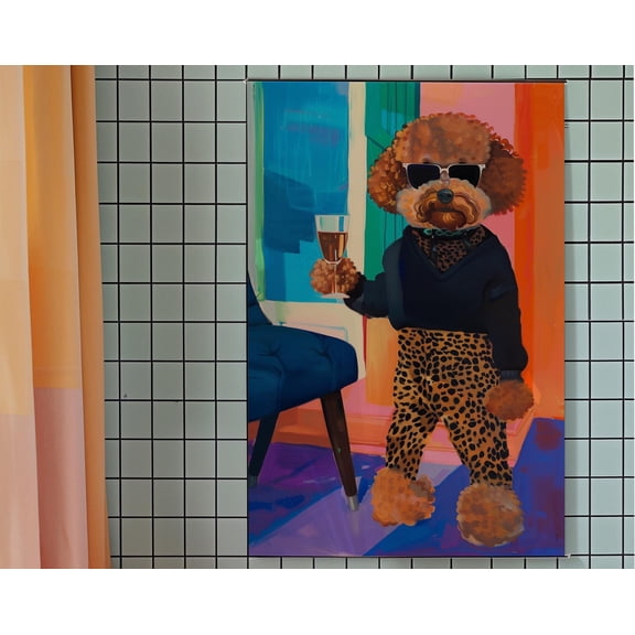 Poodle Art Print Kitsch Dog Mom Decor