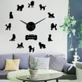 thumbnail image 1 of Poodle Big Hand Modern Wall Clocks Pudelhund DIY Giant Wall Clock Dining Room Wall Decor Caniche Mirror Effect DIY Large Wall Art(Black,37inch), 1 of 7