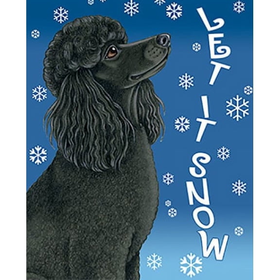 Poodle Black - Best of Breed Let It Snow House Flag