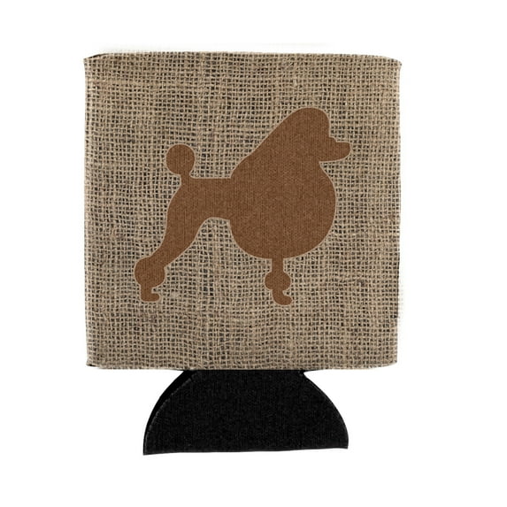 Poodle Burlap and Brown BB1072 Can or Bottle Hugger