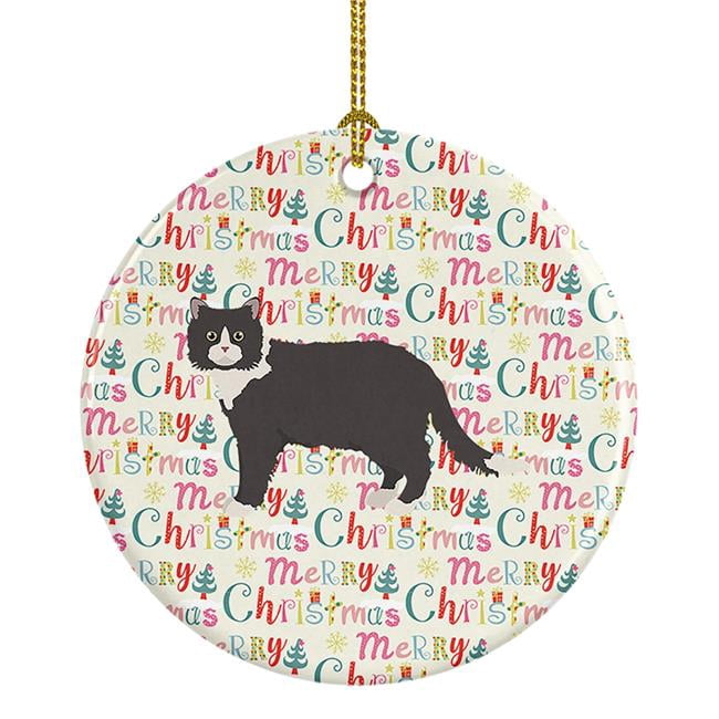 Poodle Cat #1 Cat Christmas Ceramic Ornament 2.8 in x 2.8 in
