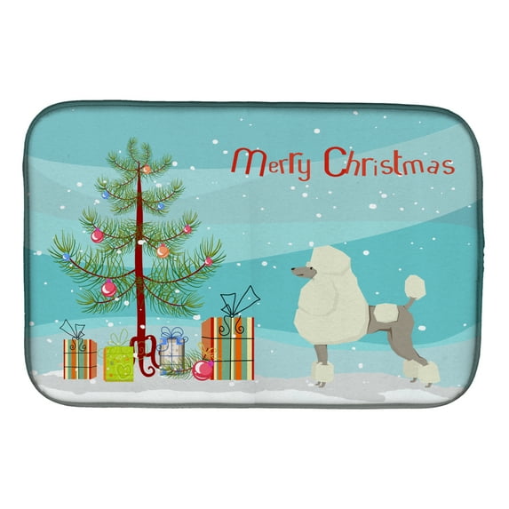 Poodle Christmas Tree Dish Drying Mat