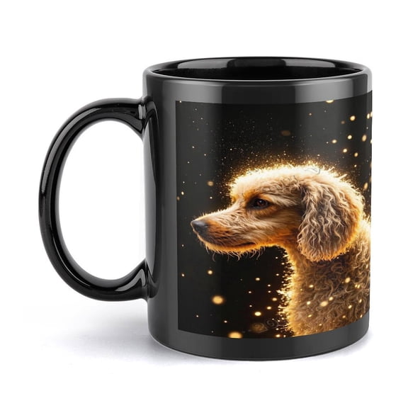 Poodle Coffee Mugs For Dog Lovers, Cute Cartoon Coffee Mugs, Black, 11oz