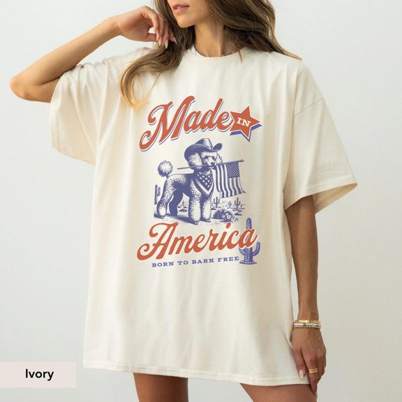 Poodle Cowboy Made In America Shirt, Poodle Shirt, Poodle 4Th July, Poodle , Poodle Mom, 4Th Of July, Made In America Dog Tshirt All Size S-5XL