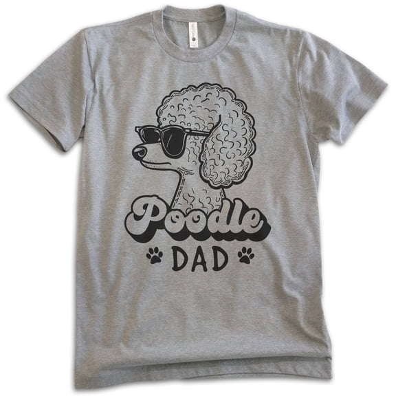 Poodle Dad T-shirt, Unisex Men's Shirt, Standard Poodle Owner, Best Dog Dad Gift, Dark Heather Gray, 3X-Large