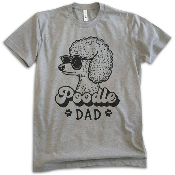 Poodle Dad T-shirt, Unisex Men's Shirt, Standard Poodle Owner, Best Dog Dad Gift, Dark Heather Gray, X-Small