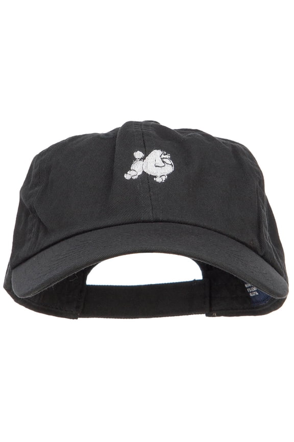 Poodle Dog Embroidered Low Cap - Black OSFM