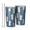 thumbnail image 1 of Poodle Dog and Footprint 10oz Tumblers Stainless Steel Tumbler with Lid and Straw,Vacuum Insulated Double Wall Travel Tumbler Cups with Cleaning Brush for Coffee, Tea, 1 of 4