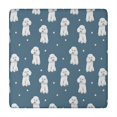 thumbnail image 1 of Poodle Dog and Footprint Square Fitted Tablecloth with Elastic Edge,Square Table Cover,Washable Elastic Table Cover for Home Kitchen Party Decor 34"x34", 1 of 6