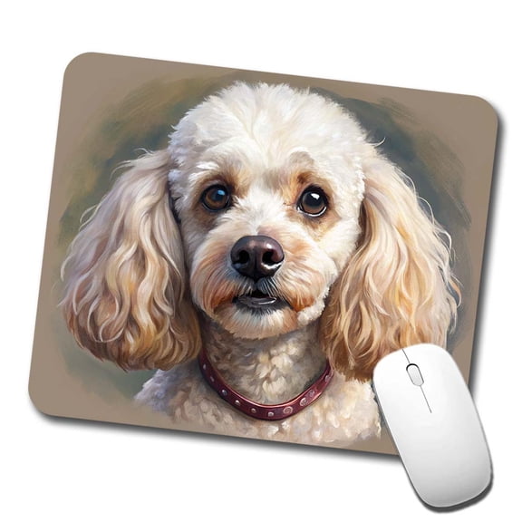 Poodle Dog Illustration Mouse Pad Low Profile Gaming Mat