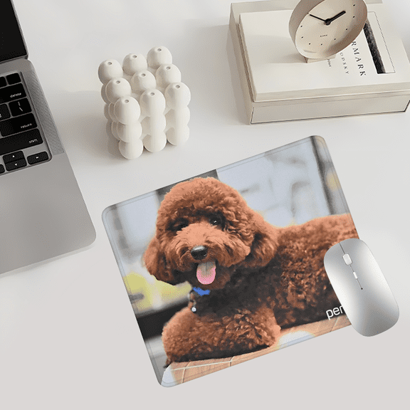 Poodle Dog Photo Mouse Pad 9.77x7.87 Inches Polyester Fiber Desk Accessory