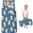 thumbnail image 1 of Poodle Dog and Footprint Toddler Nap Mats for Kids Preschool,Sleeping Mat Bag or Kids,Toddler Sleeping Bag,Toddler Nap Mat or Daycare, 1 of 6