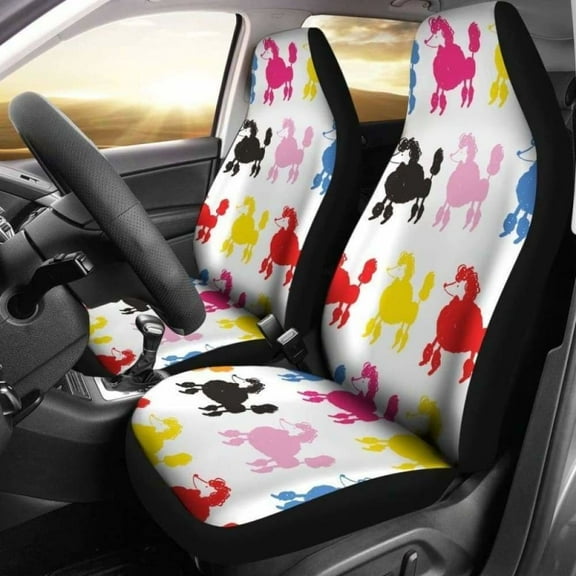 Poodle Dogs Pets Animals Car Seat Covers Pack of 2 Universal Front Seat Protective Cover