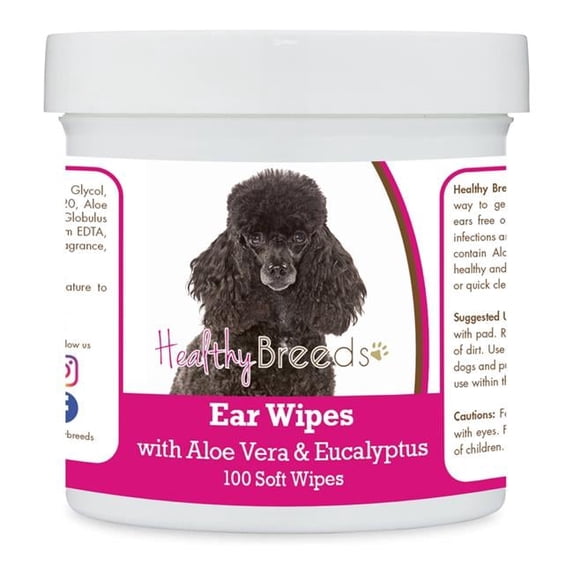 Poodle Ear Cleaning Wipes with Aloe & Eucalyptus for Dogs - 100 Count