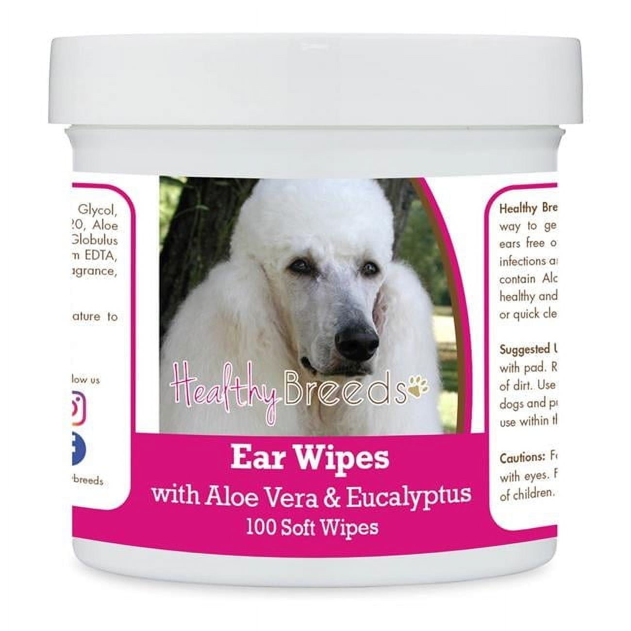 Poodle Ear Cleaning Wipes with Aloe Eucalyptus for Dogs 100