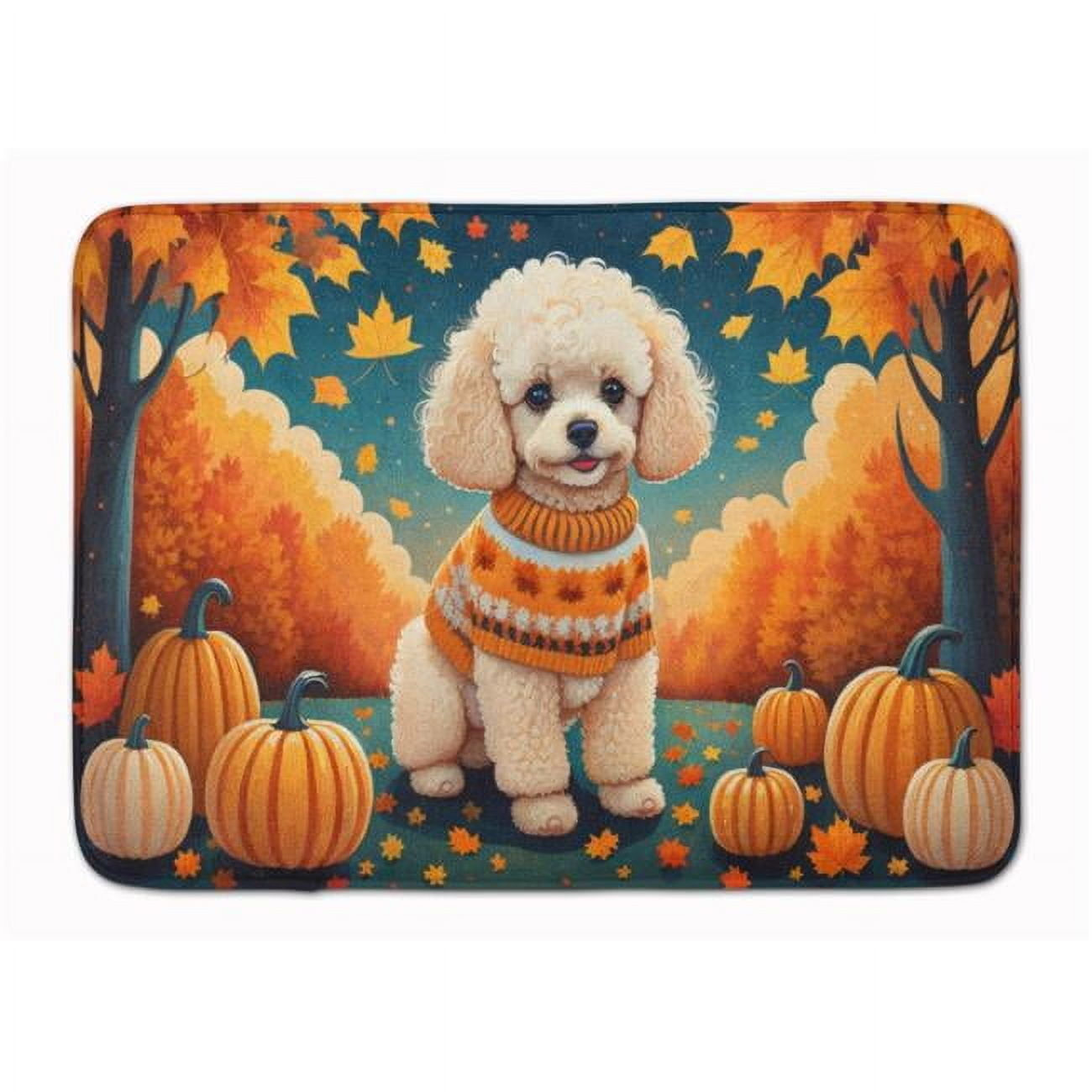 Poodle Fall Memory Foam Kitchen Mat 27 in x 19 in