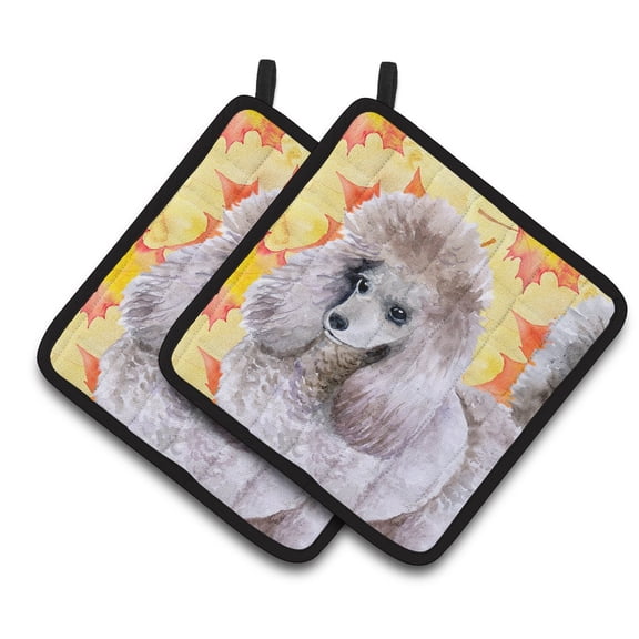 Poodle Fall Pair of Pot Holders