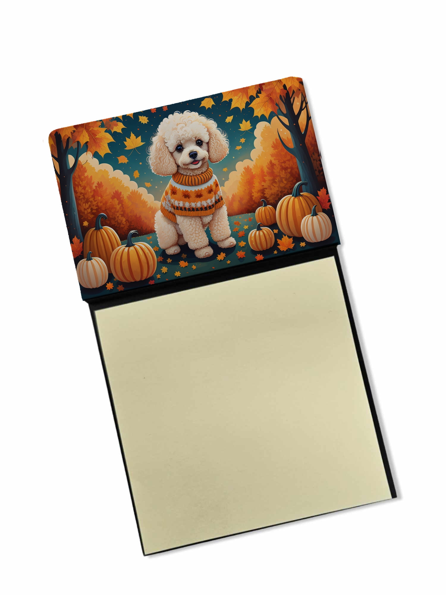 Poodle Fall Sticky Note Holder 3.25 in x 5.25 in